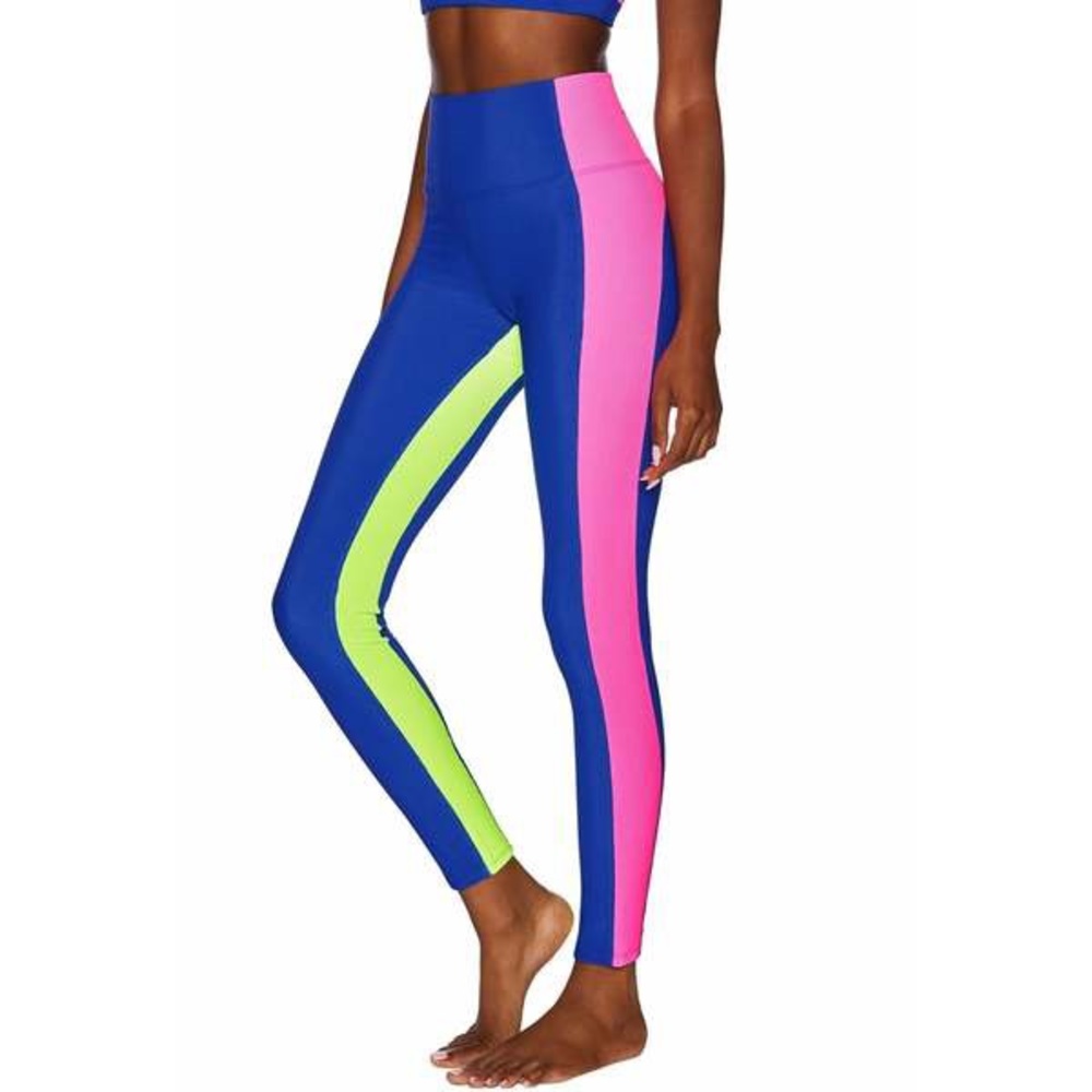 NWT Beach Riot Colorblock Rib Leggings in Electric Beach